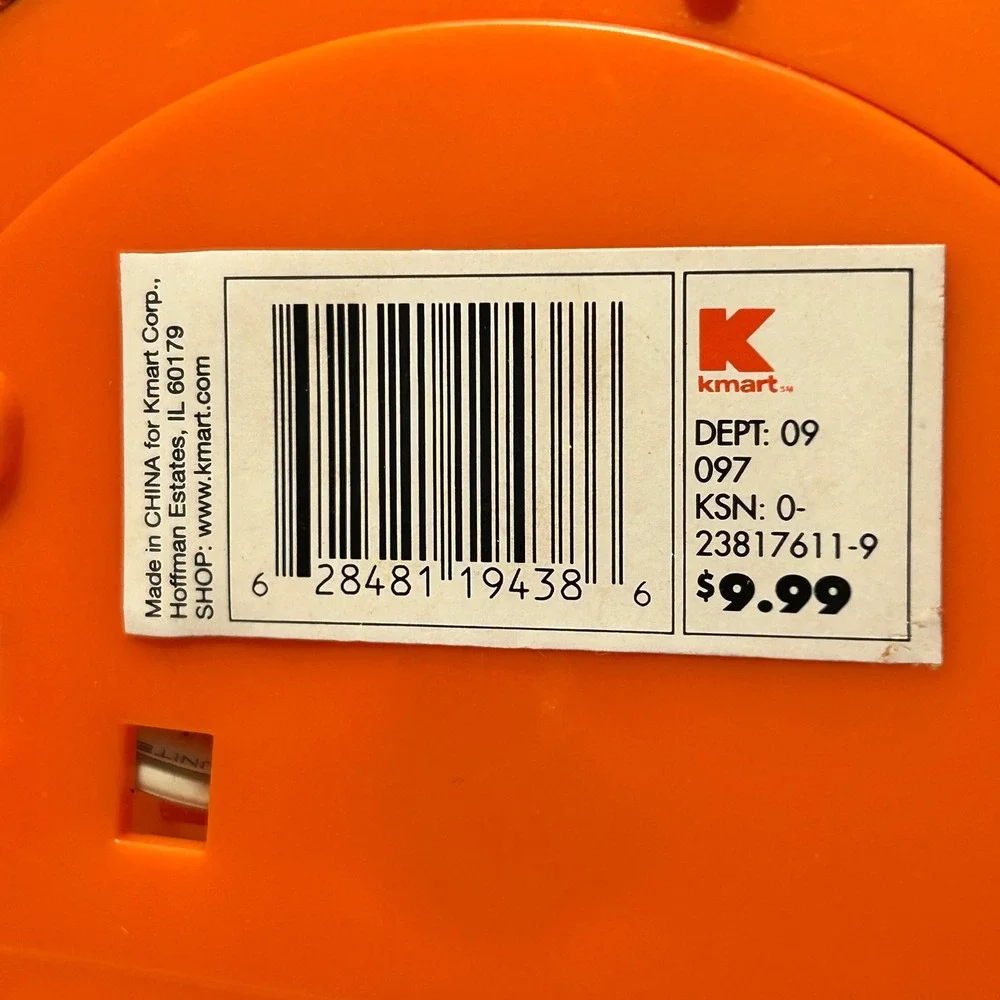 Vintage Kmart Halloween Melted Plastic Popcorn Pumpkin Jack-O-Lantern Light 12